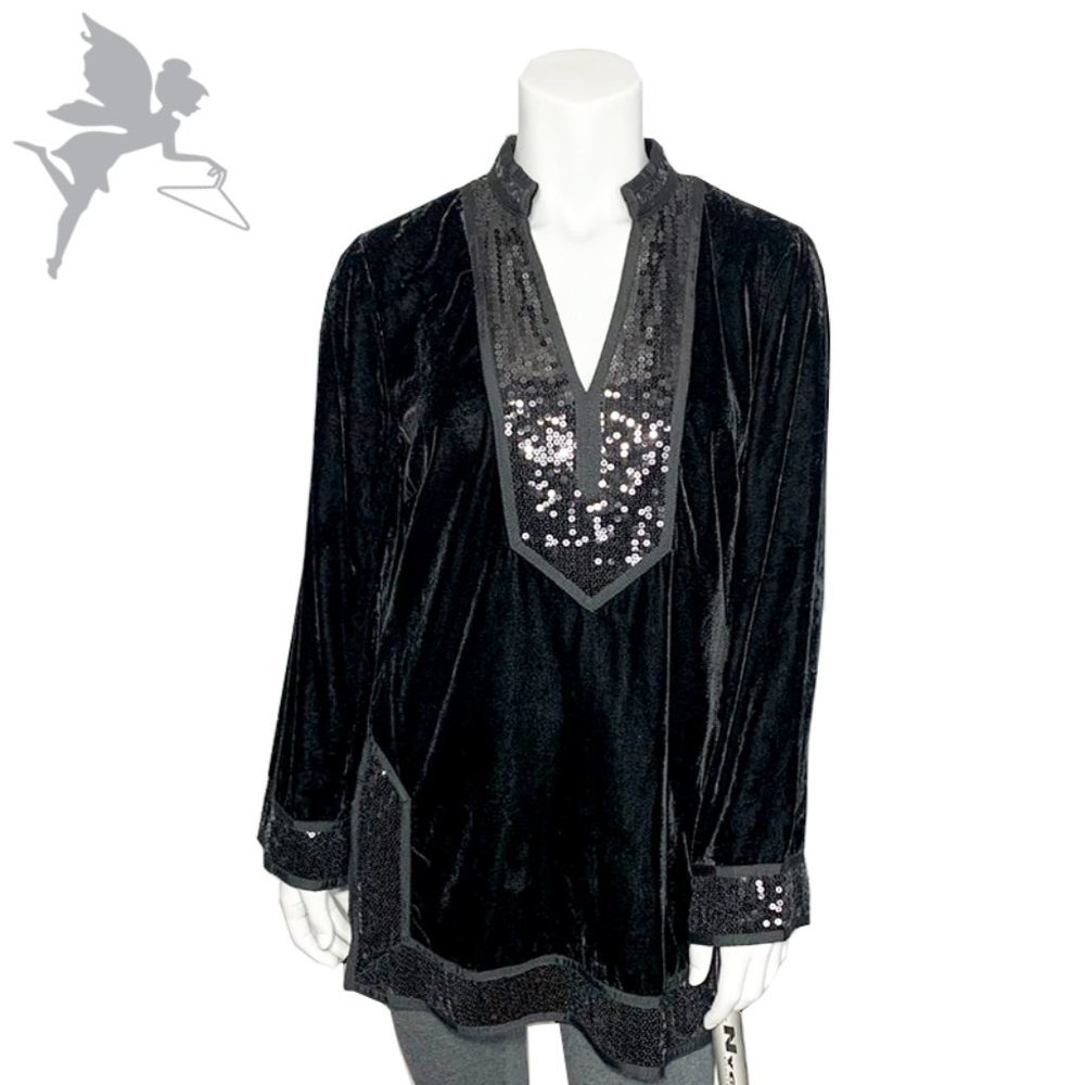 NWT NYGARD Velvet and Sequin Holiday Tunic